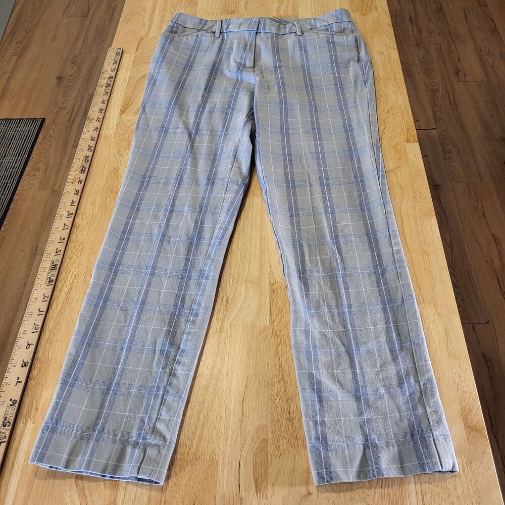41 Hawthorn Gray Plaid Straight Pants Cotton Viscos Size 8